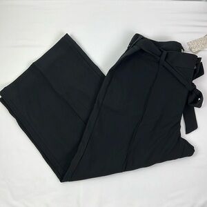 Chico’s New Women’s US 14 Black‎ Label Crop Wide Leg Belted Black Pant